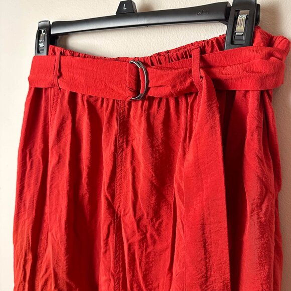 Bohemian Orange Nine West Maxi Circle Women's Belted Skirt Size L - Picture 2 of 3